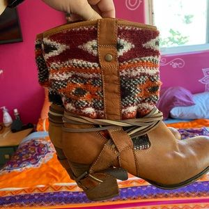 Steve Madden southwestern style boots with buckles